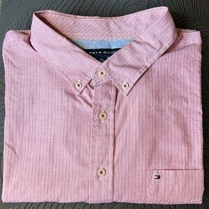 Tommy Hilfiger Pink Stripy Casual Button Down Shirt long sleeve